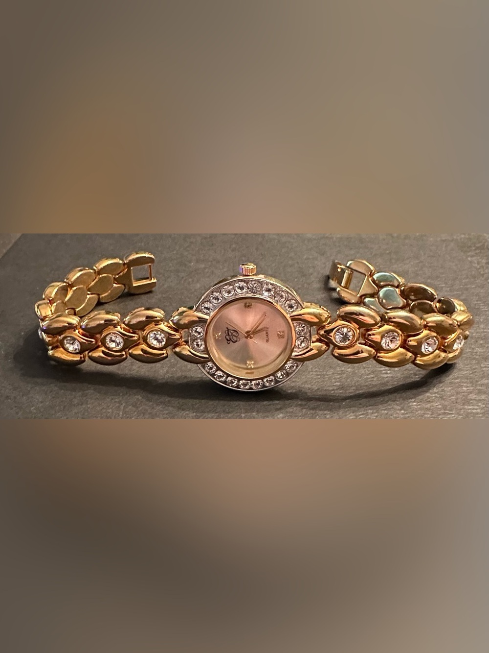 Vintage Elizabeth Taylor “EJ” Gold Crystal Accent Women's Watch